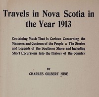 Cover of Travels in Nova Scotia in the Ye...