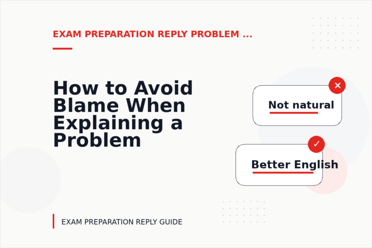 How to Avoid Blame When Explaining a Problem in Exam Preparation Reply English How to Avoid Blame When Explaining a Problem in Exam Preparation Reply English