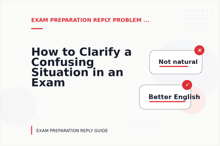 How to Clarify a Confusing Situation in an Exam Preparation Reply How to Clarify a Confusing Situation in an Exam Preparation Reply