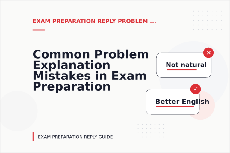 Common Problem Explanation Mistakes in Exam Preparation Reply English Common Problem Explanation Mistakes in Exam Preparation Reply English